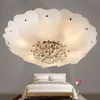 2019 chaud maison Led plafonniers décoration pour salon luminarias para sala de jantar cristal fleur abat-jour lampe