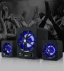 Bluetooth Version Built-in Colorful LED 2.1 3 Channel Subwoofer Speaker Rainbow Backlit USB Power Computer MP3 Cellphone Speakers D217
