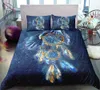 Wit Dreamcatcher-beddengoedset, kingsize geschilderd, eenvoudig 3D-dekbedovertrek Quee8417714