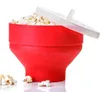 Silikon Mısır Patlatma Katlanır Popcorn Popper Kepçe Ev Partisi Mutfak DIY Araçlar Yemek için Kapak Popcorn Maker Bowl ile GGA3115-8