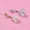 New Peacock Gold Plated Zircon Dangle Belly Button Navel Rings Body Piercing Jewelry