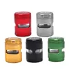 Window Style Herb Grinder 50mm Groot 5 stks Vliegtuigen Aluminium Roken Kruidmolen met Solid Top Metal Tobacco Grinder