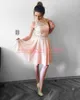 2019 Lace Chiffon Blush Homecoming Dresses Club Wear Juniors Graduation Ball Knee Length Cocktail Plus Storlek Ärmlös Brudtärna Klänning