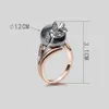 Trendy Rose Gold Color Pierścień Duży Szary Pearl Kobiety Liść Trendy Biżuteria Dropshipping ANEL ANILLOS Aneis Bagues Femme Oświadczenie Biżuteria