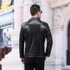 Mens Windbreaker Genuine Leather Sheepskin Mid-Long Leather Jackets Winter Motorcycle Coats Solid Slim Fit Outerwear 801