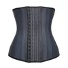 Modeling Strap Latex WaistTrainer Zipper Belly Slimming Sheath Corset Latex Waist Cincher 25 Steel Boned Fajas XS-6XL