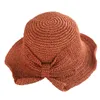 Estate Delle Ragazze Delle Donne Cappello di Paglia Della Signora 8 Colori Semplice Fiocco Cappello da Pescatore Viaggio Uncinetto Parasole Cap Erba Treccia Cappelli da Spiaggia M1396