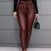 Novo 2020 Black Inverno PU Calças de couro Mulheres Cintura alta Skinny Push Up Leggings Sexy Calças elásticas Estique mais Jeggings de tamanho