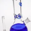 Royal Blue Vase Style Dab Rigs Bong per fumatori Buona filtrazione Bocca in rilievo con gambo inferiore e ciotola Immagine reale al 100% Narghilè in vetro Piattaforma petrolifera inebriante