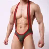Männer Bodysuit Mankini Badeanzug Unterhemd Männer Unterwäsche Mesh Sexy Wrestling Anzug Singlet Homosexuell Joackstrap Tanga Transparente Weste