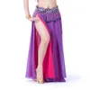 Women Belly Dance Costume Chiffon Skirt 2 Side Slik Skirt Dress 8 Colors Lady New
