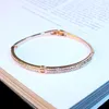 Partihandel - Rose Gold Bangles för kvinnor med rhinestone högkvalitativa mode smycken tillbehör till kvinnlig bröllopsfest