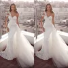 Plus Size White Lace Wedding Dresses Mermaid One Shoulder Backless Bridal Gowns With Tulle Train Beach Garden Vestido De Noiva244a