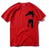 Verão Casual manga curta ONECK homens engraçados tshirt tops T-shirt 100 algodão solto estilo gato impresso homens camiseta