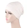 Ny kvinna mjuk comfy kemo keps och sömn turban hatt liner för cancer håravfall bomull huvudbonader huvud wrap hår tillbehör