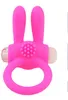 5pcs / lot 3 couleurs Produits de sexe pénis Anneaux Sex Toys animal Lapin Puissance Vibrant Cockring en silicone Cockring rose bleu pour les hommes