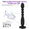 Silicone USB-uppladdningsbara analpärlor Buttplugg Vibrator Long Anus Vibrator Anal Plug Sexleksaker för kvinnor J2204