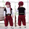 Halloween baby kläder barnkläder 2019 nyaste nyfödda toddler halloween party pirat kostymer långärmad toppar + stripe byxor + hattar 3pcs set