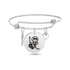 Nightmare Before Christmas armbanden Voor vrouwen Mannen Schedel Ronde schijf charme roestvrij staal Uitbreidbaar Wire Bangle Mode-sieraden cadeau