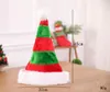 Decoração de Natal listrado 3styles Xmas Hat Detalhes no vermelho de Papai Noel Bolsa Faqueiro Bag Festa de Natal chapéu de pelúcia de presente enfeites crianças