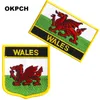 Free Shipping WALES Flag Embroidery Iron on Patch 2pcs per Set PT0242-2