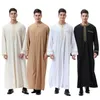 Shujin 무슬림 남성 Abaya Jilbab 셔츠 로브 Jubba Thobe 이슬람 남자 의류 setseid mubarak 예배 중간
