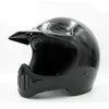 Motorcykelhjälm Dot Vintage Full Face Hjälm med Sköld för Dirt Motor Racer Cross Biker Safe Protective Gray Black White Big Vision