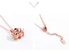 Nowy Moda Luksusowy Projektant Róża Pozłacane Miedź Diament Cute Little Słoń Krótki Choker Wisiorek Naszyjnik Dla Kobiet