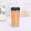 hot Bamboo vacuum cup Tumblers 304 Stainless Steel Inner Water Bottle car Travel Mugs Cups Reuseable For Coffee cup kitchenwareT2I5564