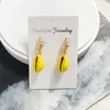 Boucles d'oreilles créoles colorées en coquillage pour femmes Summer Beach Bohemian Dangle Jewelry 2019