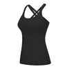 Mulheres que funcionam Dança Yoga Regata construído em Bra Strappy Voltar Activewear treino Tanque Top Shelf Bra Yoga Shirts Tops Sports Bra compressão