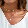 Collier multicouche à paillettes en cuivre, chaîne faite à la main, breloque exquise, bijoux pour mère, meilleure amie, sœur