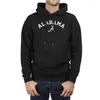 Moda Uomo Aman football college team logo nero felpa in pile stampa felpe con fascia vintage old7959533