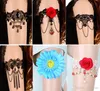 2023 mode femmes Vintage à la main gothique vapeur punk dentelle fleur bracelets porte-bonheur bijoux dentelle bras chaîne pendentif pour les mariées