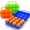 6st 12pcs äggförvaringslåda Portable bär plastbehållarehållare fodral vikkorg utomhus resa picknick ägg arrangör låda