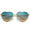 Marca designer coração forma moda óculos de sol 9 cores doces óculos festa casal óculos de sol uma peça inteira 2972
