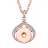 2019 Rose Gold Vintage Metal Snap Jewelry 18mm 20mm Snap button Necklace Pendant For Women