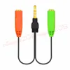 Audio Splitter Cables Male to 2 Port 3.5mm Female with Mic 3.5 Extension Aux Cable