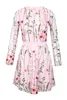 Bleu marine rose manches longues broderie robes de Cocktail 2020 Robe élégante fleurs genou longueur formelle fête courte Vestidos Robe de bal