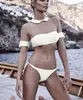 Sexy Ladies Bikini 19ss New Ladies Bikini Split Lace Mesh Half Sleeve Swimwear Sweet Wind Women's Beach equipment