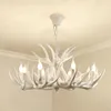 Antlers resina lustre lâmpada moderna branco antler lustre lustres e14 luzes do vintage novidade iluminação led lights353t