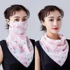 US Stock Cheap Women Scarf Face Mask Summer Sun Protection Silk Chiffon Handkerchief Outdoor Windproof Half Face Dust-proof Scarves FY6127