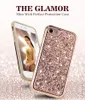 Luxe Bling Sparkly TPU + PC Antichoc Chrome Bumper Protect Case pour iPhone 11/Samsung S10/S10plus/S10Lite/A10e/A20/A30/A50/NOTE10/NOTE10P