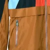 2020 mola manga comprida com capuz pescoço contraste de cor marrom painéis zíper mulheres moda casacos outwear casacos D1226013