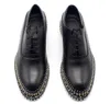 Vente chaude-fait à la main hommes Oxfords chaussures d'affaires formelles rivets plats messieurs chaussures de haute qualité