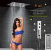 Bathroom Shower Set Concealed Thermostatic Shower Panel Mixer Faucet Bath Tap LED Ceiling Shower Head 300x300 Rain Mist Massage jets