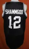 #12 神 Shammgod プロビデンス ホワイト ブラック レトロ クラシック カレッジ バスケットボール ジャージ メンズ ステッチ カスタム番号と名前ジャージ