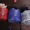 厚く丸い旅行ジュエリー収納袋ヴィンテージ中国のシルクブロケードポーチ巾着携帯用ティーカップティーセットバッグ