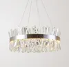 Lyxig runda design modern kristall ljuskronor belysning hängande lampor vardagsrumsljus krom LED lampa llfa