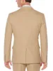 Brand New Beige Classic Style Two Button Groom Tuxedos Notch Lapel Groomsmen Bästa Man Blazer Mens Bröllopsdukar (Jacka + Byxor + Vest)